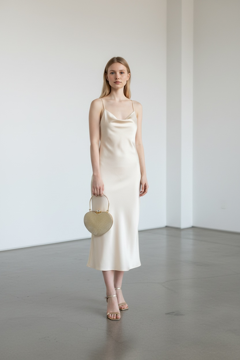 GOLDEN HEART-SHAPE  CLUTCH
