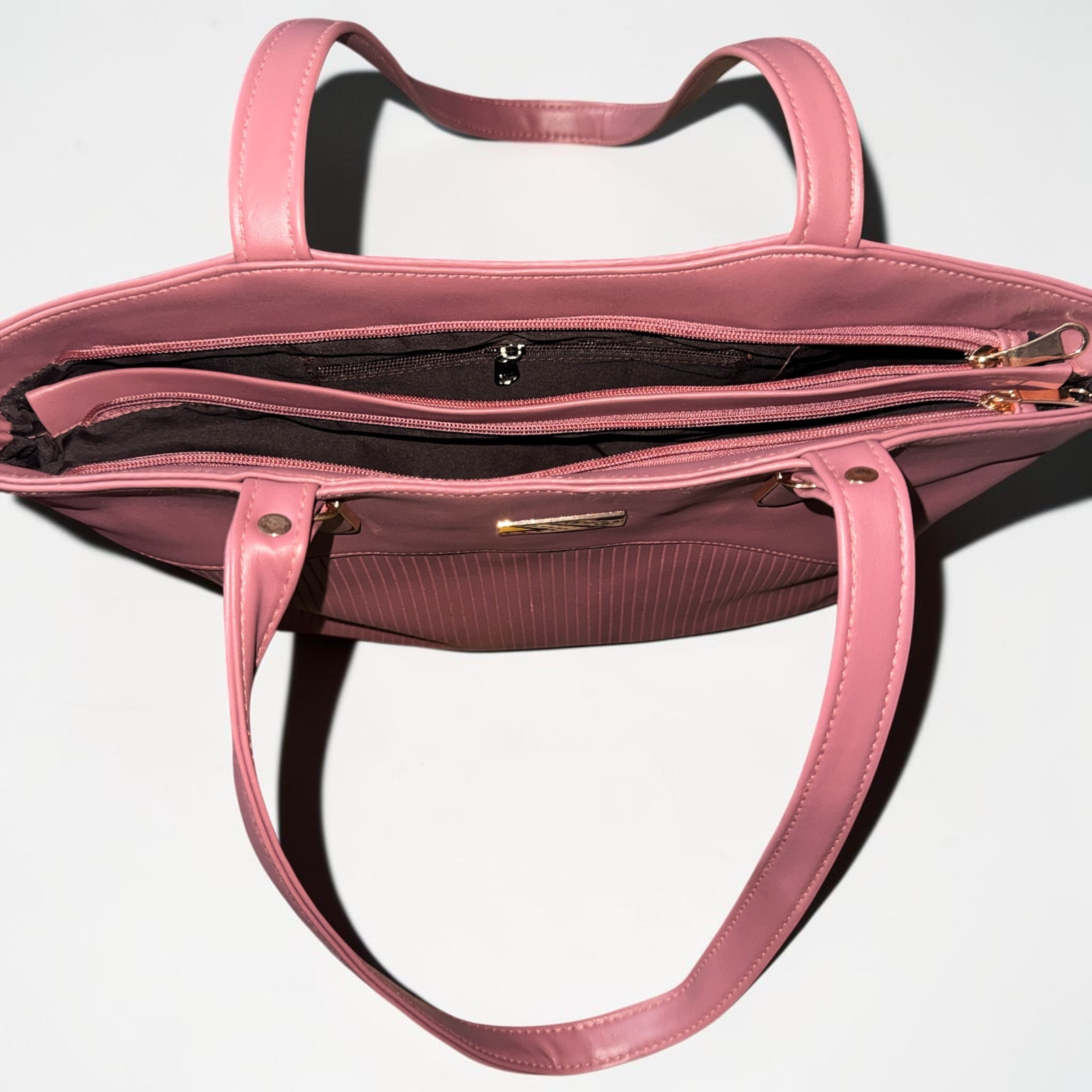 WOMEN PURPLE PU LEATHER MULTI-COMPARTMENTS HAND BAG