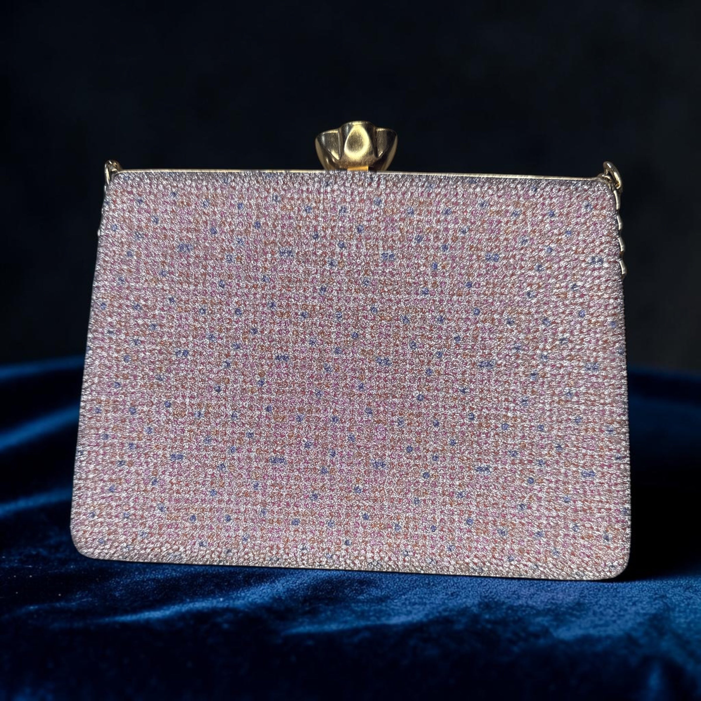 PINK & SILVER STONEWORK CLUTCH