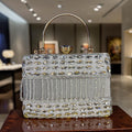 SILVER STONE-WORKED CLUTCH HANDMADE