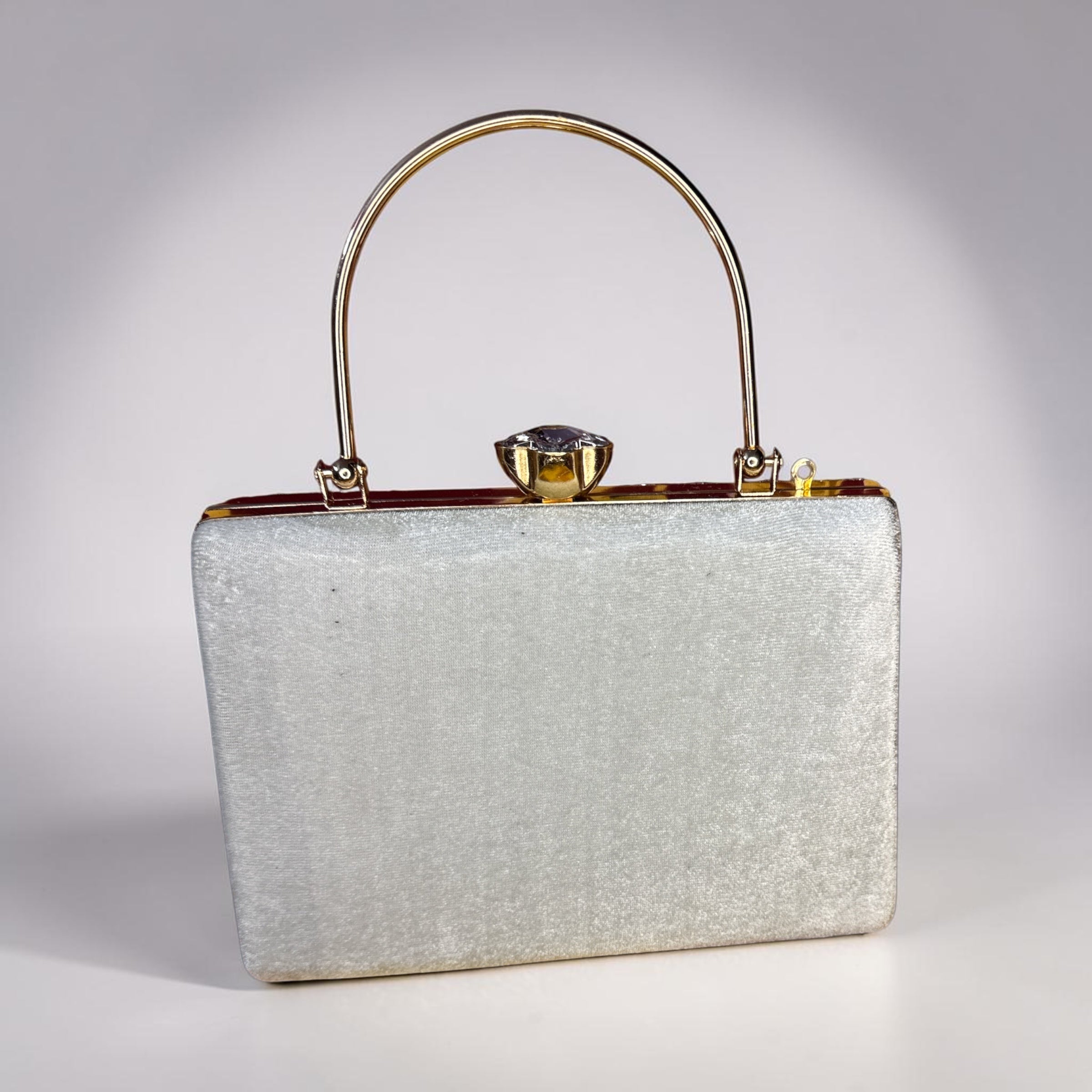 SILVER STONE-WORKED CLUTCH HANDMADE
